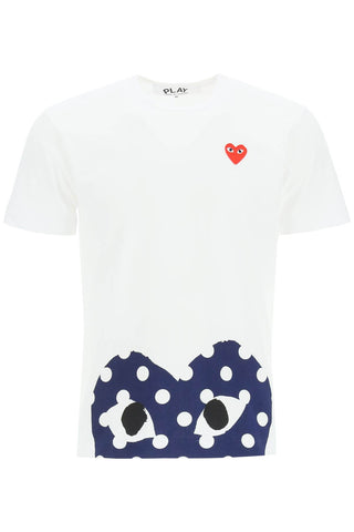 heart polka dot t-shirt P1T236 WHITE