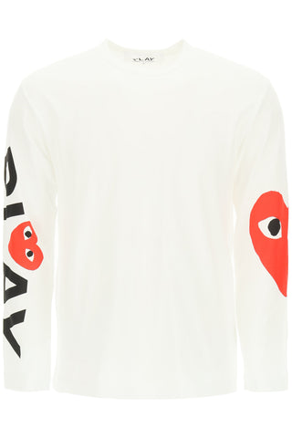 logo print long-sleeved t-shirt P1T258 WHITE