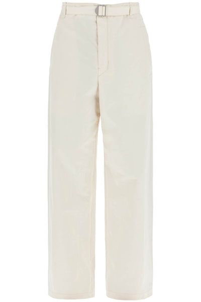 straight-cut pants with belt PA1106 LF1220 PALE ECRU