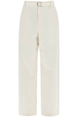 straight-cut pants with belt PA1106 LF1220 PALE ECRU