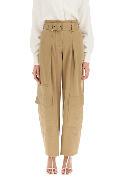 Low classic cargo pants with matching belt PA1775 BEIGE