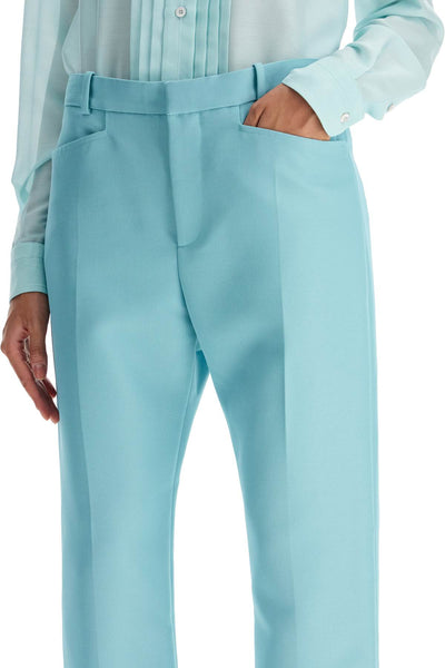 wallis cigarette pants in hopsack fabric PAW558 FAX1176 LIGHT TURQUOISE