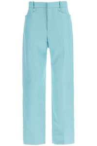 wallis cigarette pants in hopsack fabric PAW558 FAX1176 LIGHT TURQUOISE