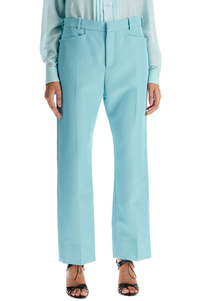 wallis cigarette pants in hopsack fabric PAW558 FAX1176 LIGHT TURQUOISE