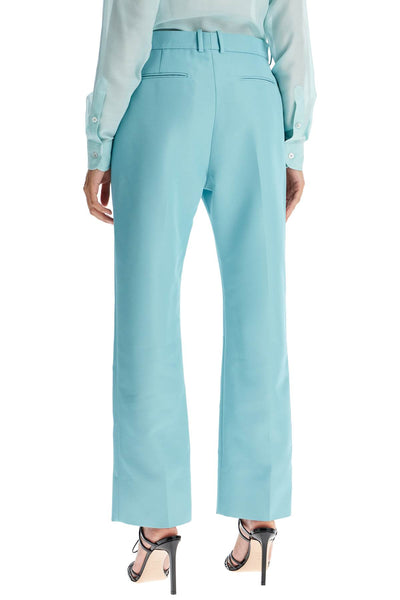 wallis cigarette pants in hopsack fabric PAW558 FAX1176 LIGHT TURQUOISE