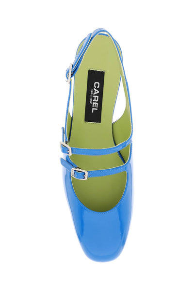 patent leather pêche slingback mary jane PECHE 24 BLEU