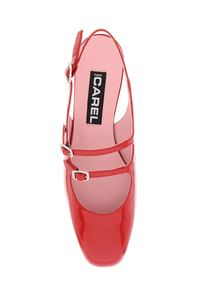 patent leather pêche slingback mary jane PECHE ROUGE