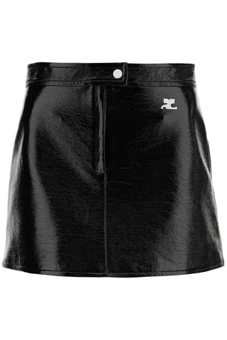 vinyl effect mini skirt PERCJU001VY0014 BLACK