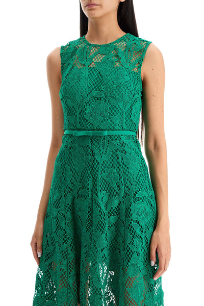 sleeveless midi lace dress PF24 011MA G GREEN