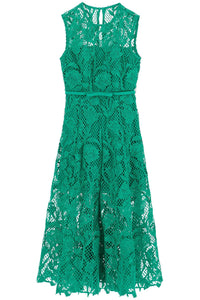 sleeveless midi lace dress PF24 011MA G GREEN