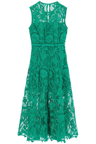 sleeveless midi lace dress PF24 011MA G GREEN