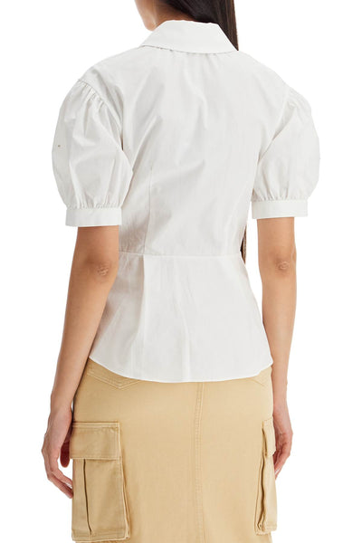 fitted cotton shirt with tailored PF24 036TA W WHITE