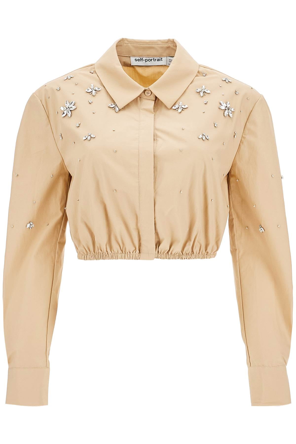 cropped shirt with crystals PF24 036T BG BEIGE