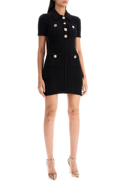 "mini bouclé knit dress PF24 041S B BLACK