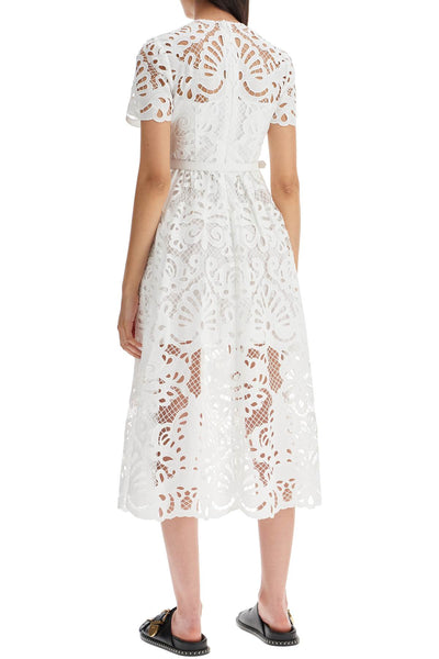 midi lace dress in seven PF24 090M W WHITE