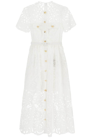 midi lace dress in seven PF24 090M W WHITE