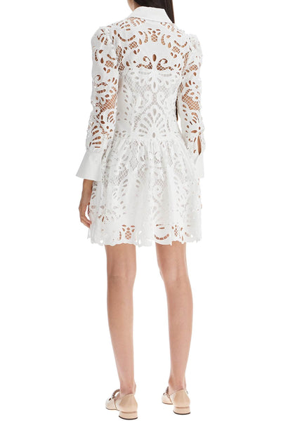 floral lace chemisier dress PF24 090S W WHITE