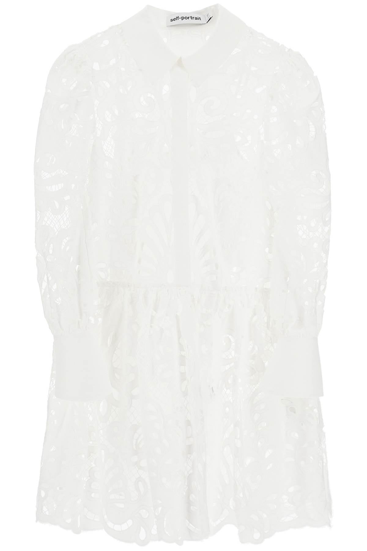 floral lace chemisier dress PF24 090S W WHITE