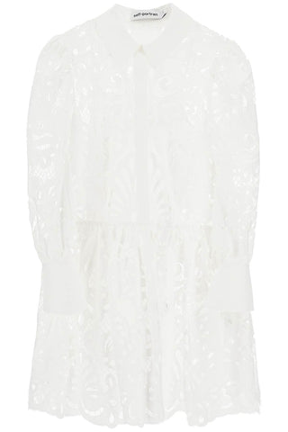 floral lace chemisier dress PF24 090S W WHITE