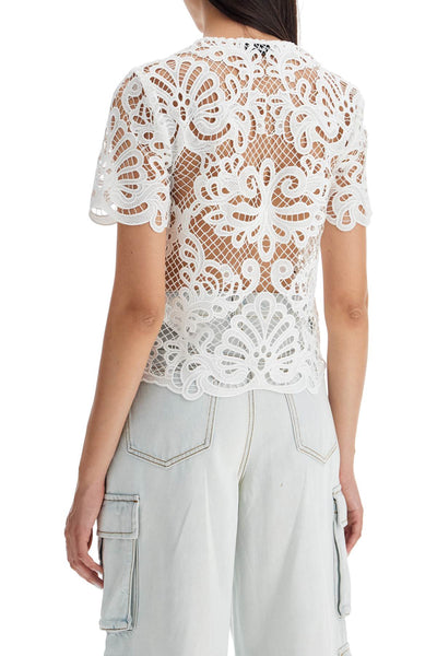 "guipure lace high neck PF24 090T W WHITE