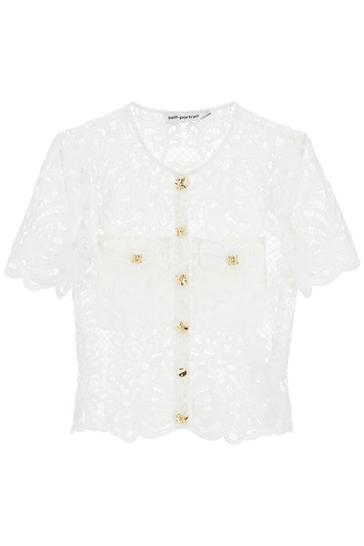 "guipure lace high neck PF24 090T W WHITE