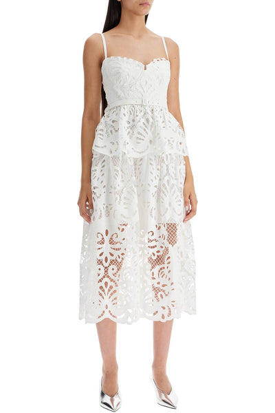 lace bustier dress with belt PF24 091M W WHITE