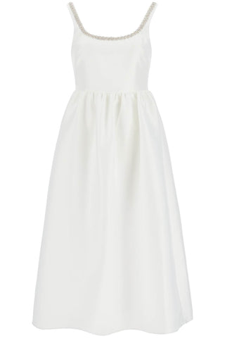 "diamond taffeta midi dress PF24 096M W WHITE