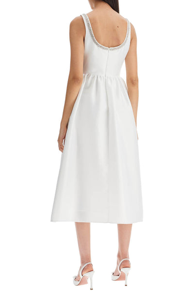 "diamond taffeta midi dress PF24 096M W WHITE