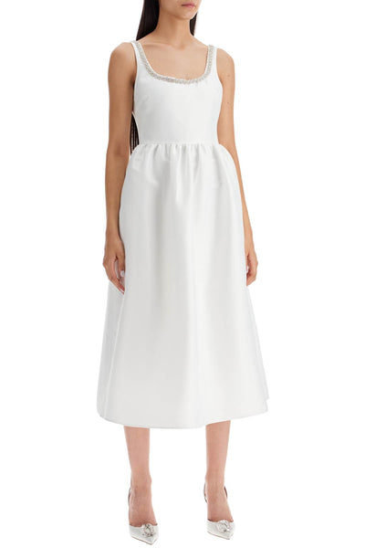 "diamond taffeta midi dress PF24 096M W WHITE