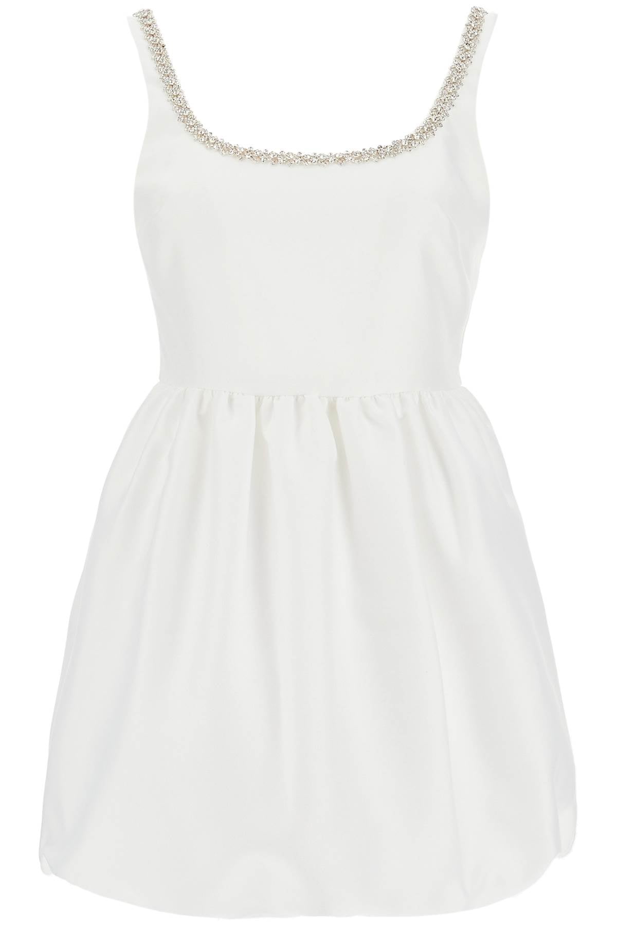 mini balloon dress with crystals PF24 096S W WHITE