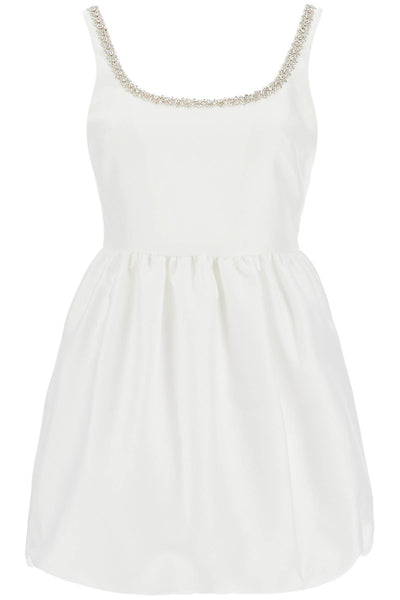 mini balloon dress with crystals PF24 096S W WHITE