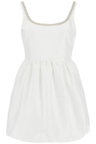 mini balloon dress with crystals PF24 096S W WHITE