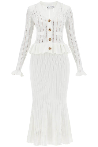 "pointelle knit midi dress in PF24 174M W WHITE
