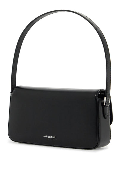 smooth leather baguette handbag PF24 309 B BLACK