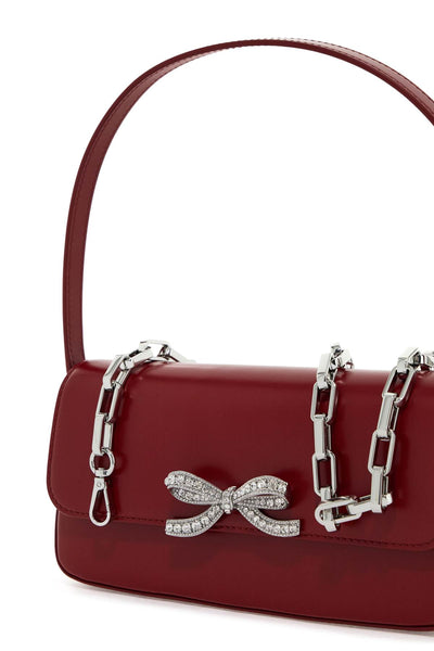 smooth leather baguette handbag PF24 309 R BURGUNDY