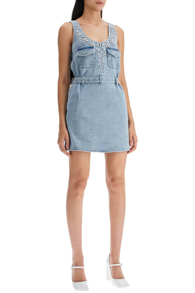 "denim sleeveless sheath dress PF24 823S BL LIGHT BLUE