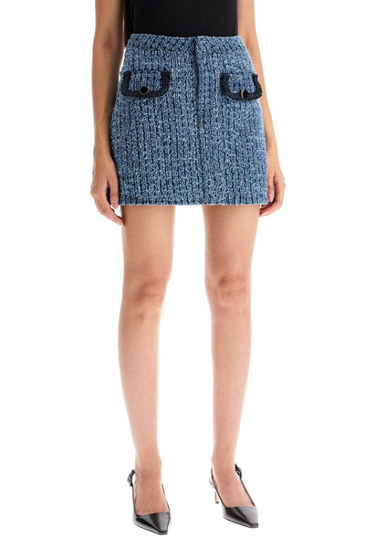 distressed denim mini skirt PF24 826SK BL BLUE