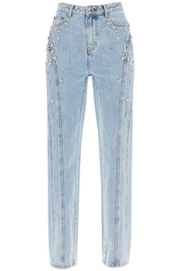 straight jeans with crystals PF24 829P BL LIGHT BLUE