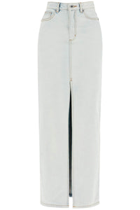 maxi denim skirt in seven PF24 835XSK W WHITE