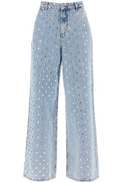 wide jeans with rhinest PF24 839P BL LIGHT BLUE