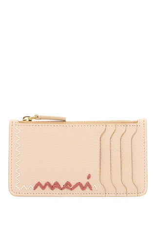 embroidered card holder PFMO0111U3P6533 SOFT BEIGE