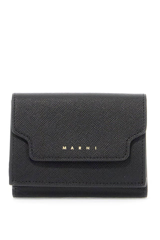 saffiano leather tri-fold wallet PFMO0124U0LV520 BLACK