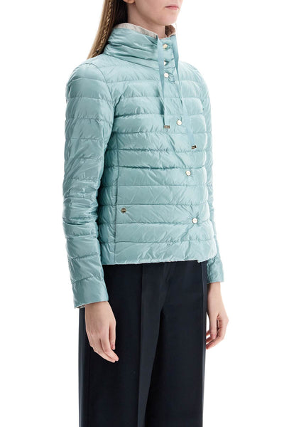 short puffer jacket in ice blue nylon with metal buttons PI001846D 12017Z AZZURRO/GHIACCIO