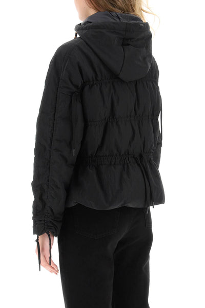 short down jacket with drawstrings PI00270DL 12695 NERO