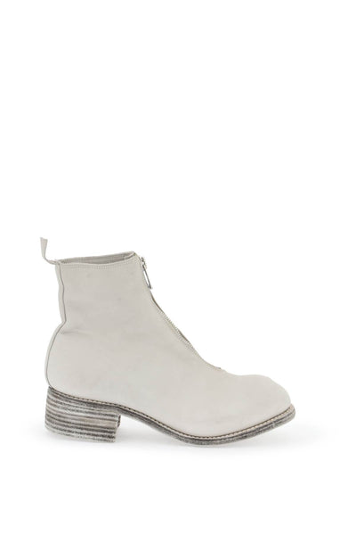 front zip leather ankle boots PL1 CO156T