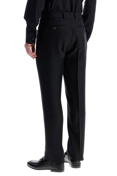 regular fit black wool and silk trousers PLPW01 WMS32 BLACK