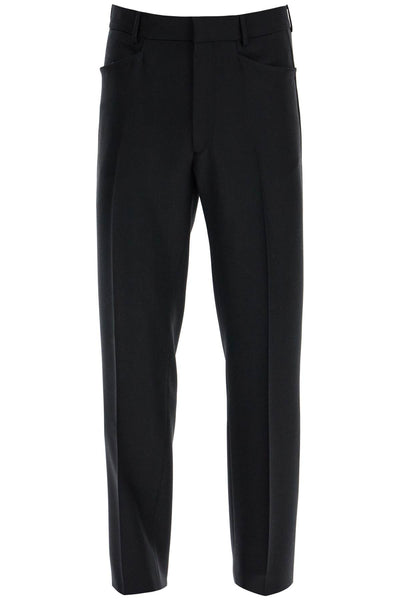 regular fit black wool and silk trousers PLPW01 WMS32 BLACK