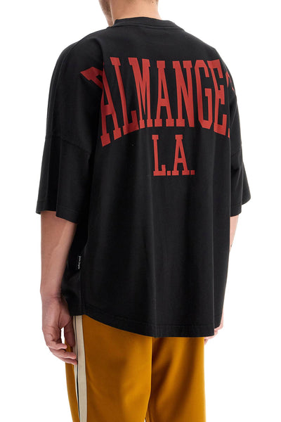 college t-shirt PMAA002F24JER010 BLACK DARK RED