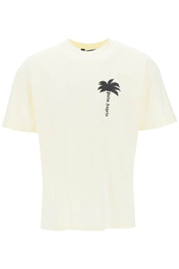 palm tree graphic t PMAA072S24JER001 OFF WHITE BLACK