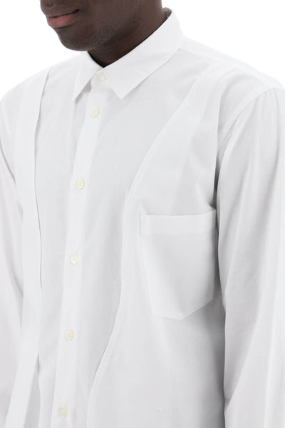 Comme des garcons homme plus asymmetric panelled shirt PM B022 WHITE